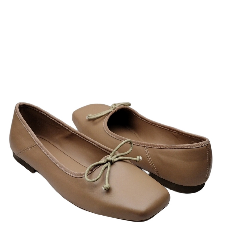 Madden Girl Vinyard Tan Faux Leather Square Toe Slip On Casual Flat Loafer Shoe